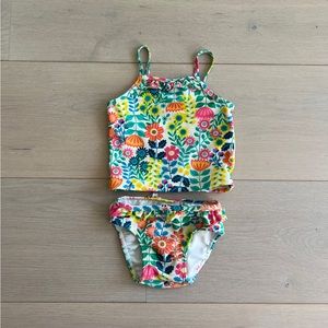 Hanna Andersson floral ruffle two piece bathing suit